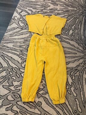 Bright Yellow Two-Piece Textured Set